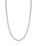 Gargantilha Grumet 4 mm Fecho Mosquetão Ródio Branco - 40 cm