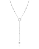 Gargantilha Gravata Bolinhas Ródio Branco - 40 cm