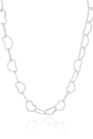 Choker Corações Vazados Ródio Branco