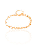 Pulseira Elos Bolinhas Lisas Banhado a Ouro 18K