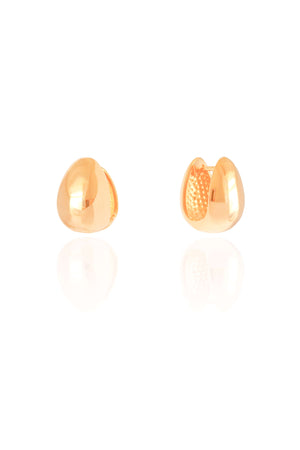 Brinco Argola Click Gota Lisa 1.8 cm Banhado a Ouro 18K