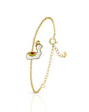 Pulseira Infantil Lhama Esmaltado Branco com Detalhes Coloridos