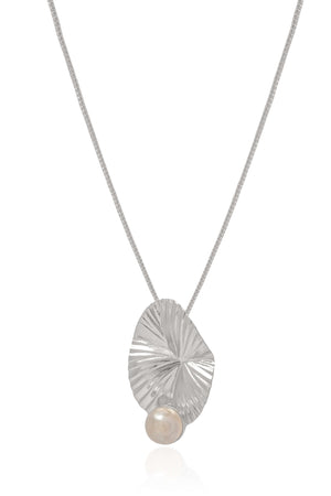 Gargantilha Veneziana Orgânico Pérola Ródio Branco - 40 cm