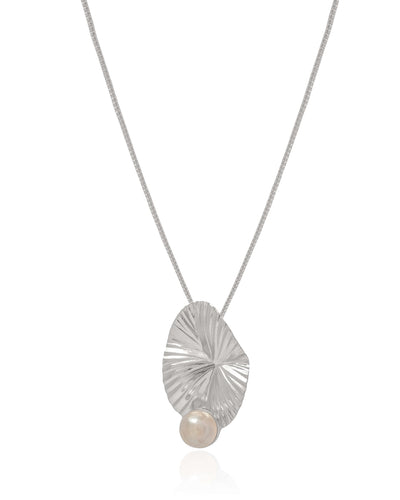 Colar Veneziana Orgânico Pérola Ródio Branco - 40 cm