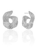 Brinco Caracol Detalhado 3.6 cm Ródio Branco