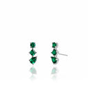 Brinco Ear Cuff Trio Pontos de Luz Verde Esmeralda