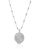 Relicário Estrela Gomos Ródio Branco - 45 cm