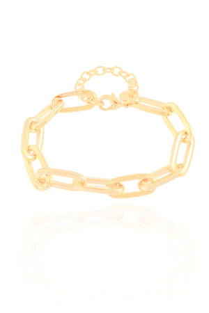Pulseira Elos Ovais 8 mm Banhado a Ouro 18K