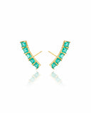 Brinco Ear Cuff Carre Quadrado Turmalina com Tarraxa Virgula