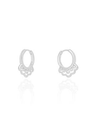 Brinco Argola Click Ponto de Luz Cristal Ródio Branco