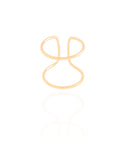 Anel Ajustável Fio Duplo Liso Tamanho M Banhado a Ouro 18K