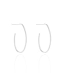 Brinco Argola Oval Fio 3.3 cm Ródio Branco