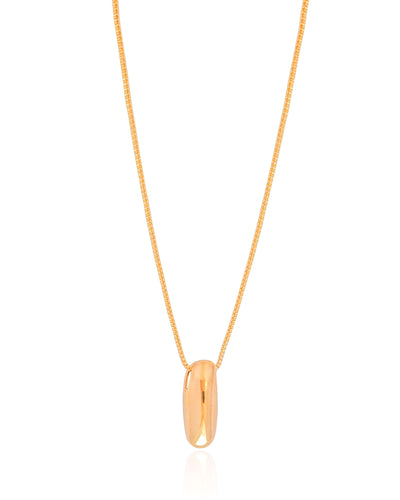 Gargantilha Veneziana Letra I 1.7 cm Bolha Banhado a Ouro 18K - 45 cm