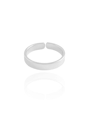 Anel Liso 3 mm Tamanho 14 Ródio Branco