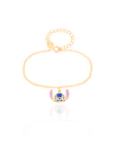 Pulseira Infantil Elos Stitch 1.0 cm Banhado a Ouro 18K