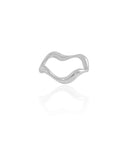 Anel Ondas Liso Tamanho 13 Ródio Branco