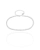 Pulseira Riviera Baguetes Cristal 3 mm Ródio Branco