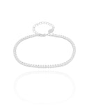 Pulseira Riviera Baguetes Cristal 3 mm Ródio Branco