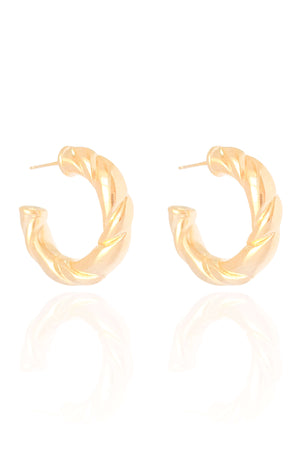 Brinco Argola Tubo Torcida ABS Banhado a Ouro 18K