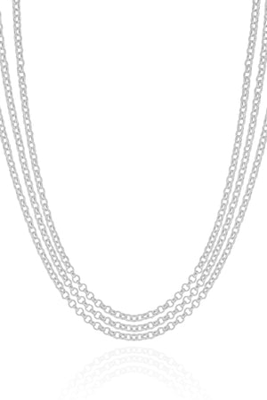 Choker Tripla Elos Portugueses Ródio Branco