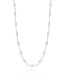 Choker Zircônia Navete Ródio Branco - 32 cm