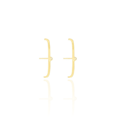 Ear Hook Ponto de Luz 2 mm Banhado a Ouro 18K