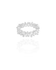Anel Cravejado Gotas Cristal Tamanho 12 Ródio Branco