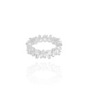 Anel Cravejado Gotas Cristal Tamanho 16 Ródio Branco