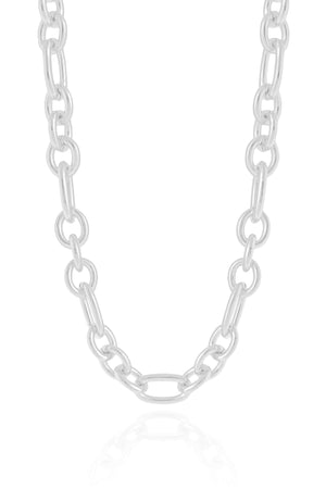 Choker Elos Ovais 8 mm Ródio Branco