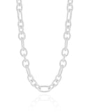 Choker Elos Ovais 8 mm Ródio Branco