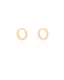 Brinco Argola Click Bolinhas 1.3 cm Banhado a Ouro 18K