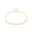 Pulseira Quadrados Cristais Banhado a Ouro 18K