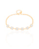 Pulseira Quadrados Cristais Banhado a Ouro 18K