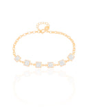 Pulseira Quadrados Cristais Banhado a Ouro 18K