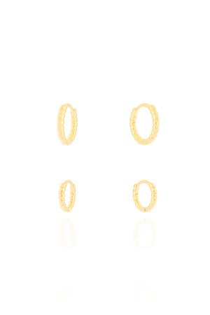 Dupla de Argolas Torcidas Banhado a Ouro 18K