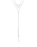 Gargantilha Dupla Palitos V Ponto de Luz Ródio Branco - 40 cm