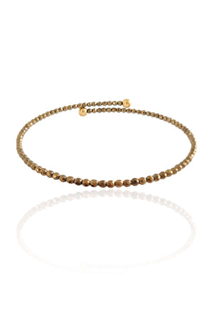 Pulseira Hematita Mola Banhado a Ouro 18K