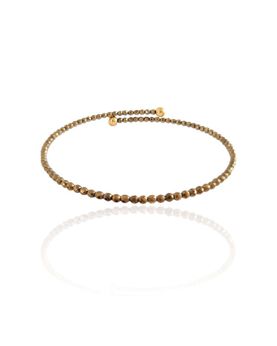 Pulseira Hematita Mola Banhado a Ouro 18K