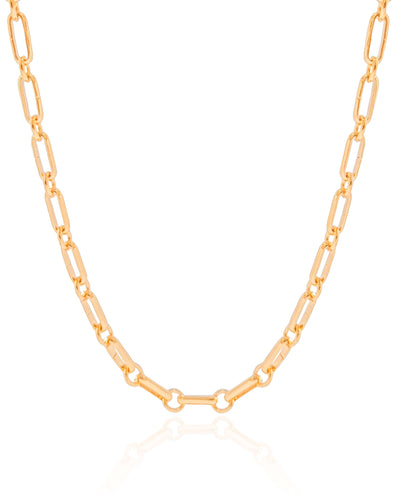Choker Elos Ovais 4 mm Banhado a Ouro 18K - 33 cm