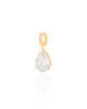 Pingente Gota Cravejada Cristal Banhado a Ouro 18K