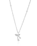 Gargantilha Elos Cereja Cravejado Cristal Ródio Branco - 45 cm