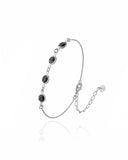 Pulseira Veneziana com Pontos de Luz Pedras Pretas
