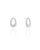 Brinco Oval Torcido Liso 1.8 cm Ródio Branco