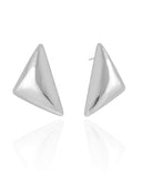 Brinco Triângulo Liso 4.0 cm Ródio Branco