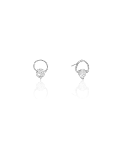 Brinco Fio Ponto de Luz Cristal 1,3 cm Ródio Branco