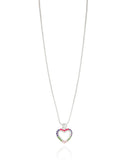 Gargantilha Veneziana Coração Cravejado Colorido Ródio Branco - 40 cm