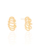 Brinco Entrelaçados Liso 2.6 cm Banhado a Ouro 18K