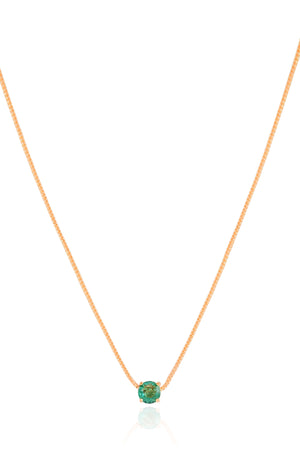 Gargantilha Veneziana Ponto de Luz Turmalina 5 mm Banhado a Ouro 18K - 45 cm