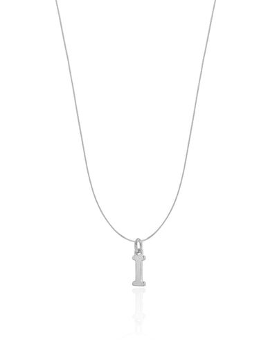 Choker Nylon Letra I Ródio Branco - 35 cm