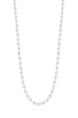 Gargantilha Bolinhas Lisas 3 mm Ródio Branco - 40+5 cm